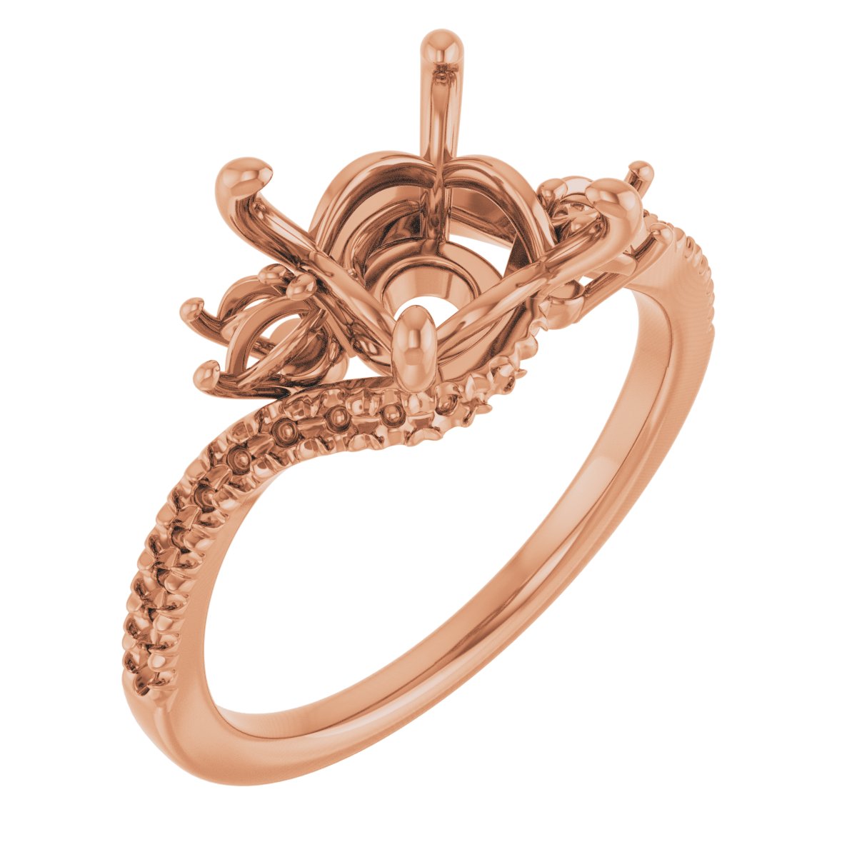 14 K Rose Gold Accented Engagement Ring