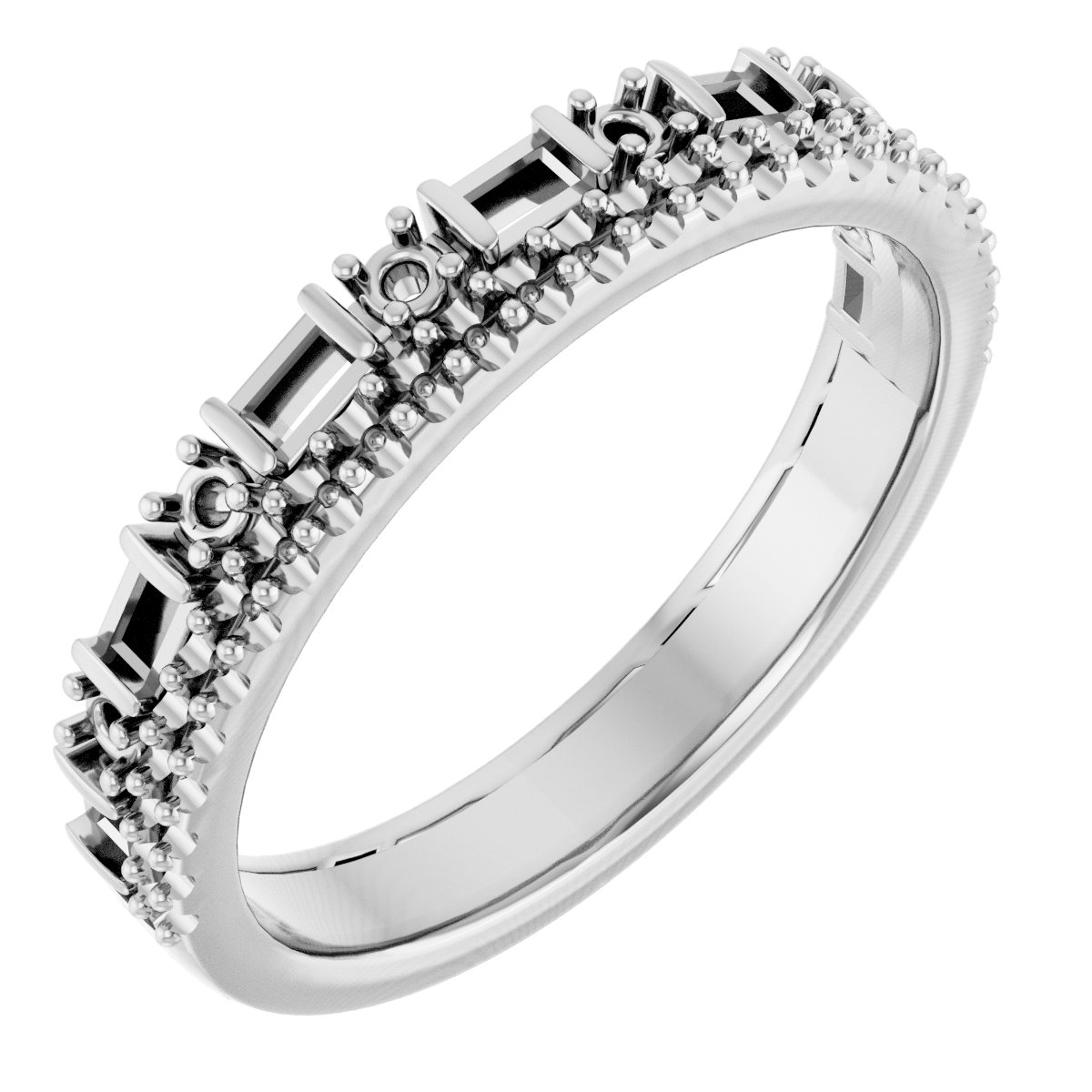 Platinum 1/2 CTW Natural Diamond Double Row Anniversary Band