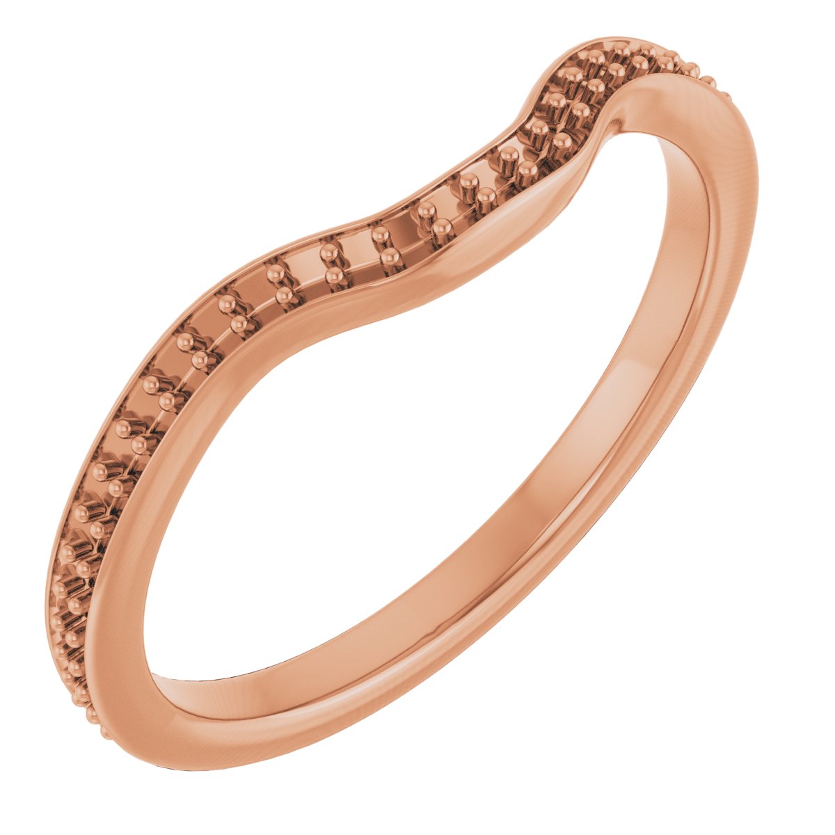 14K Rose 1/6 CTW Diamond Band for 7x5 mm Emerald Ring