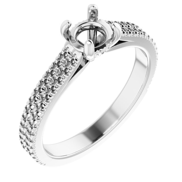 14K White 5.8 mm Round 1/4 CTW Natural Diamond Semi-Set Engagement Ring