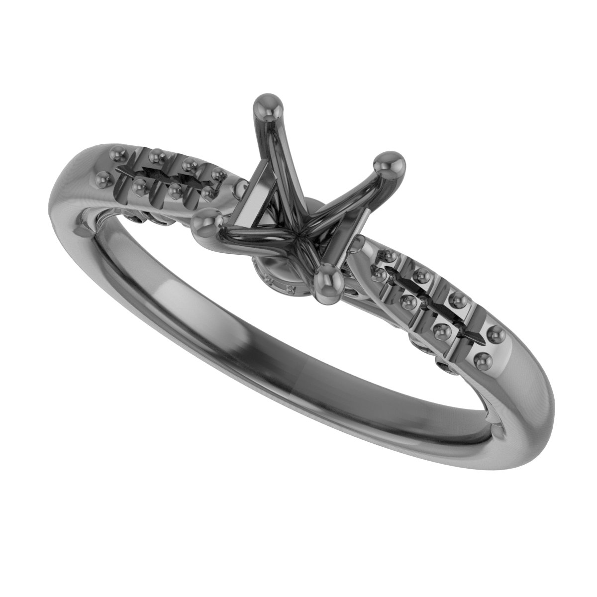 6x4 mm Emerald Engagement Ring Mounting view 5