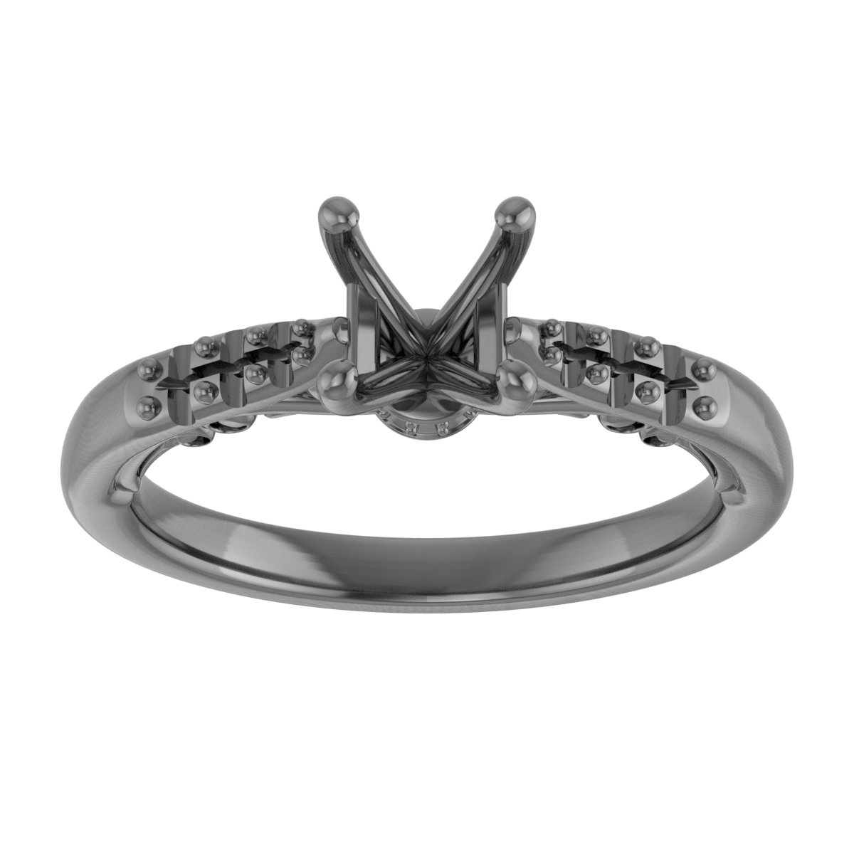 6x4 mm Emerald Engagement Ring Mounting view 3