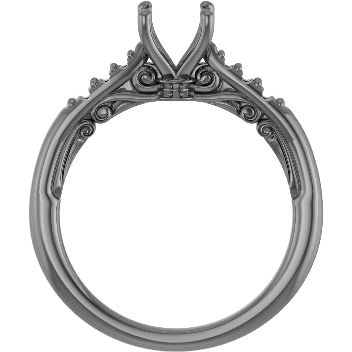 6x4 mm Emerald Engagement Ring Mounting view 2