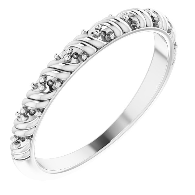 14K White .08 CTW Natural Diamond Anniversary Band