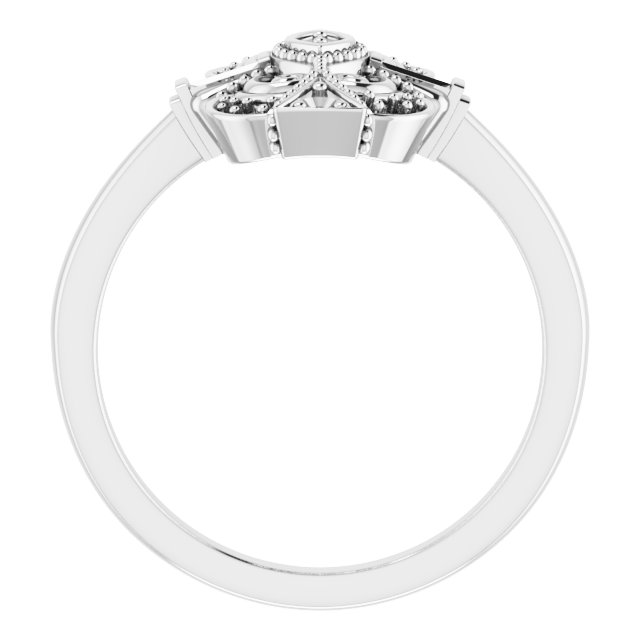 14K White 1/5 CTW Natural Diamond Vintage-Inspired Ring