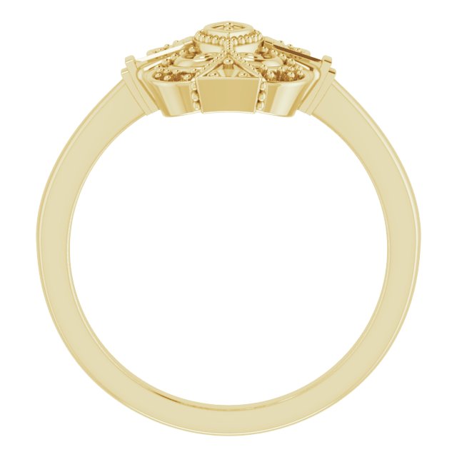 14K Yellow 1/5 CTW Natural Diamond Vintage-Inspired Ring