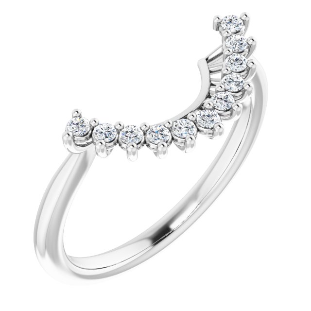 14K White 1/6 CTW Natural Diamond Matching Band for Oval Ring