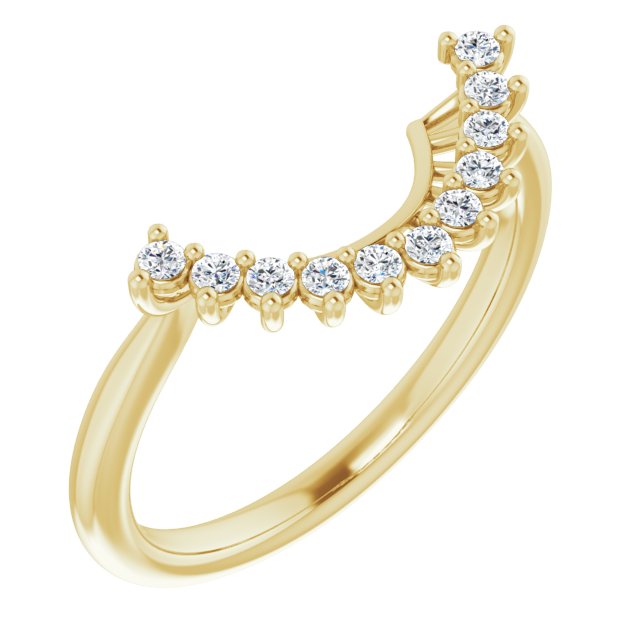 14K Yellow 1/6 CTW Natural Diamond Matching Band for Oval Ring