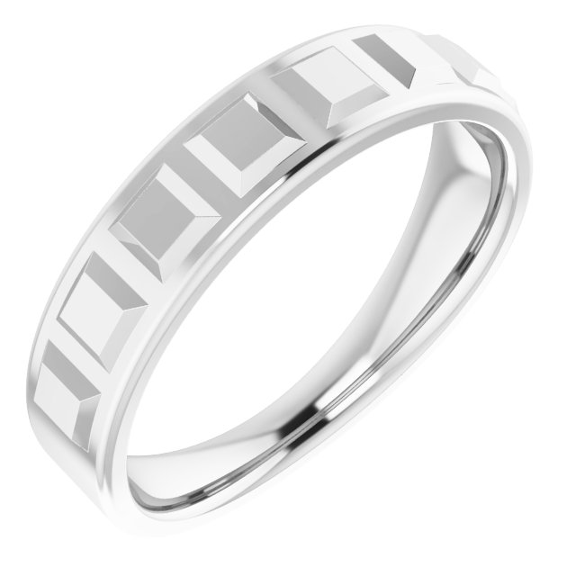 14K White Geometric Ring