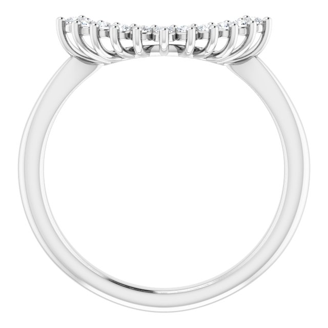14K White 1/6 CTW Natural Diamond Matching Band for Oval Ring