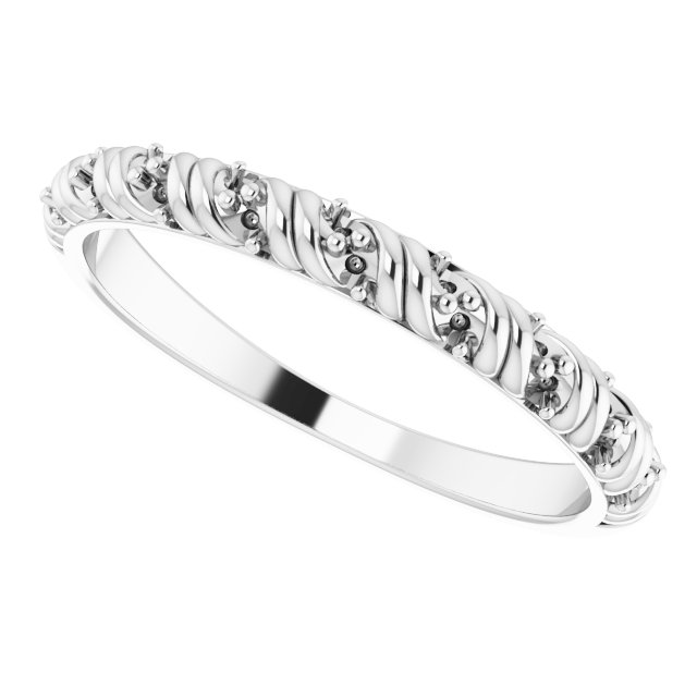 14K White .08 CTW Diamond Anniversary Band