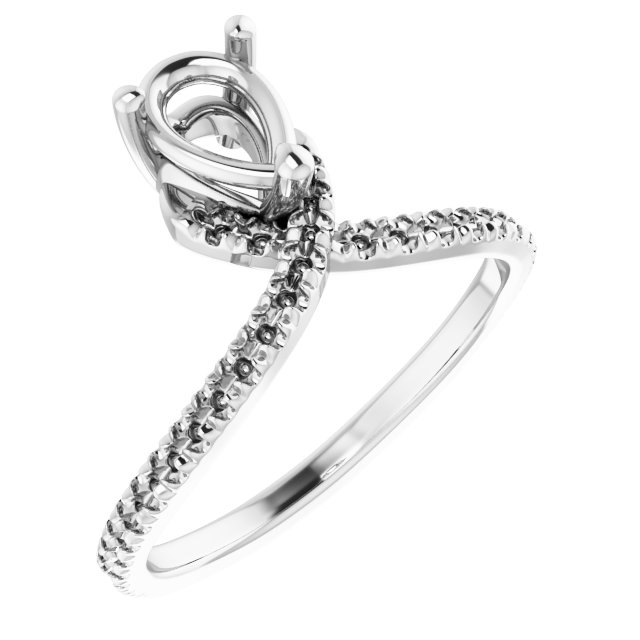 French-Set Accented Asymmetrical Engagement Ring or Band