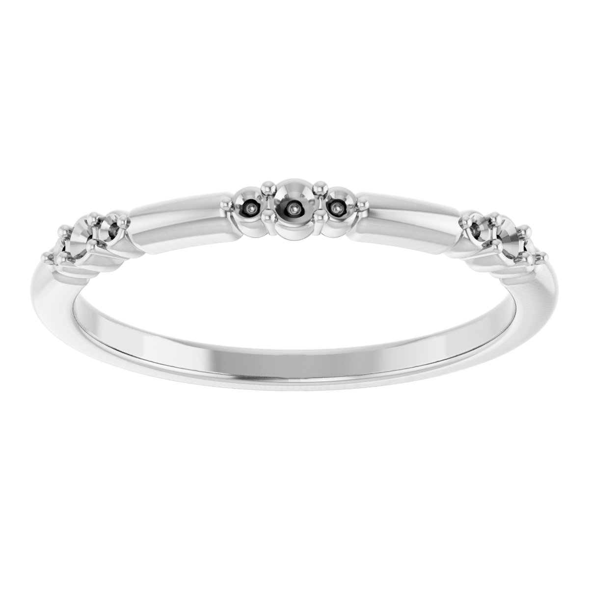 14K White 1/8 CTW  Natural Diamond Stackable Ring