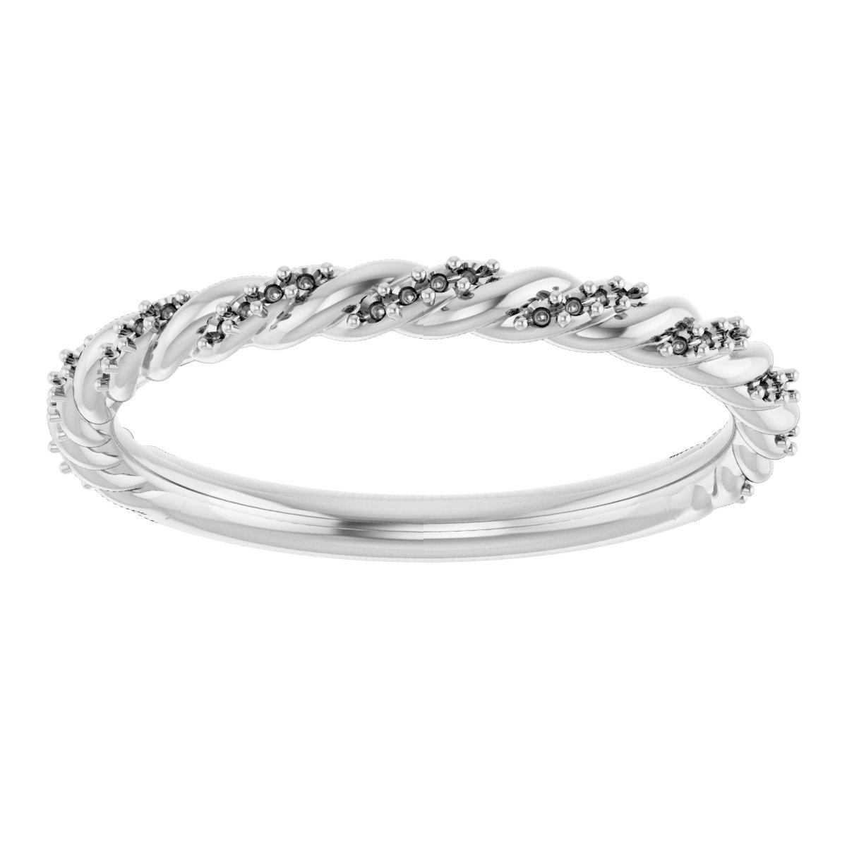 14K White 1/10 CTW Diamond Pavé Twisted Anniversary Band