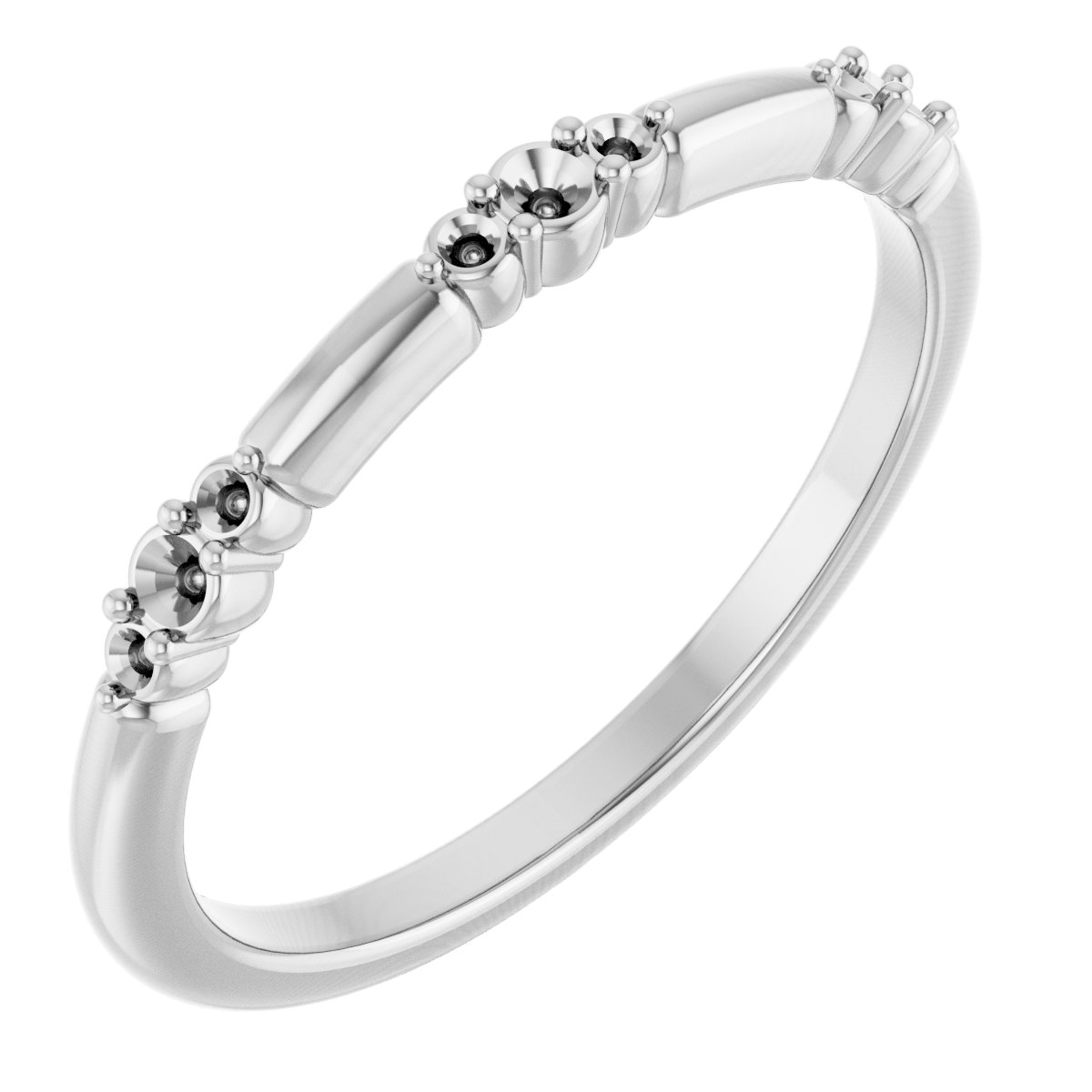 Platinum 1/8 CTW  Natural Diamond Stackable Ring