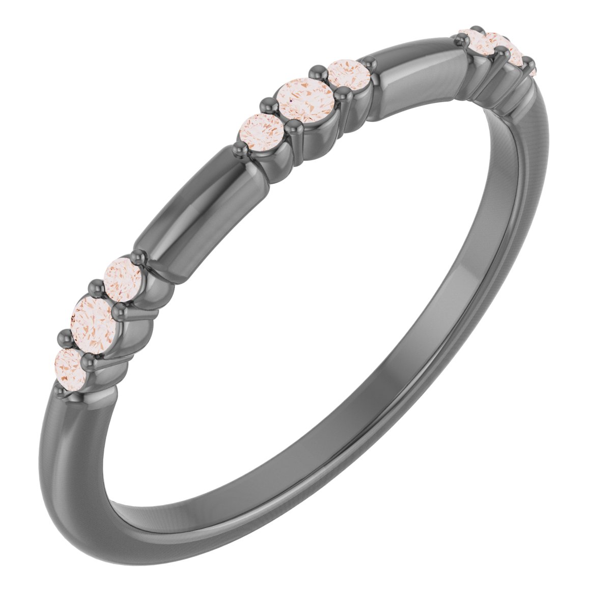14K Rose 1/8 CTW  Natural Diamond Stackable Ring
