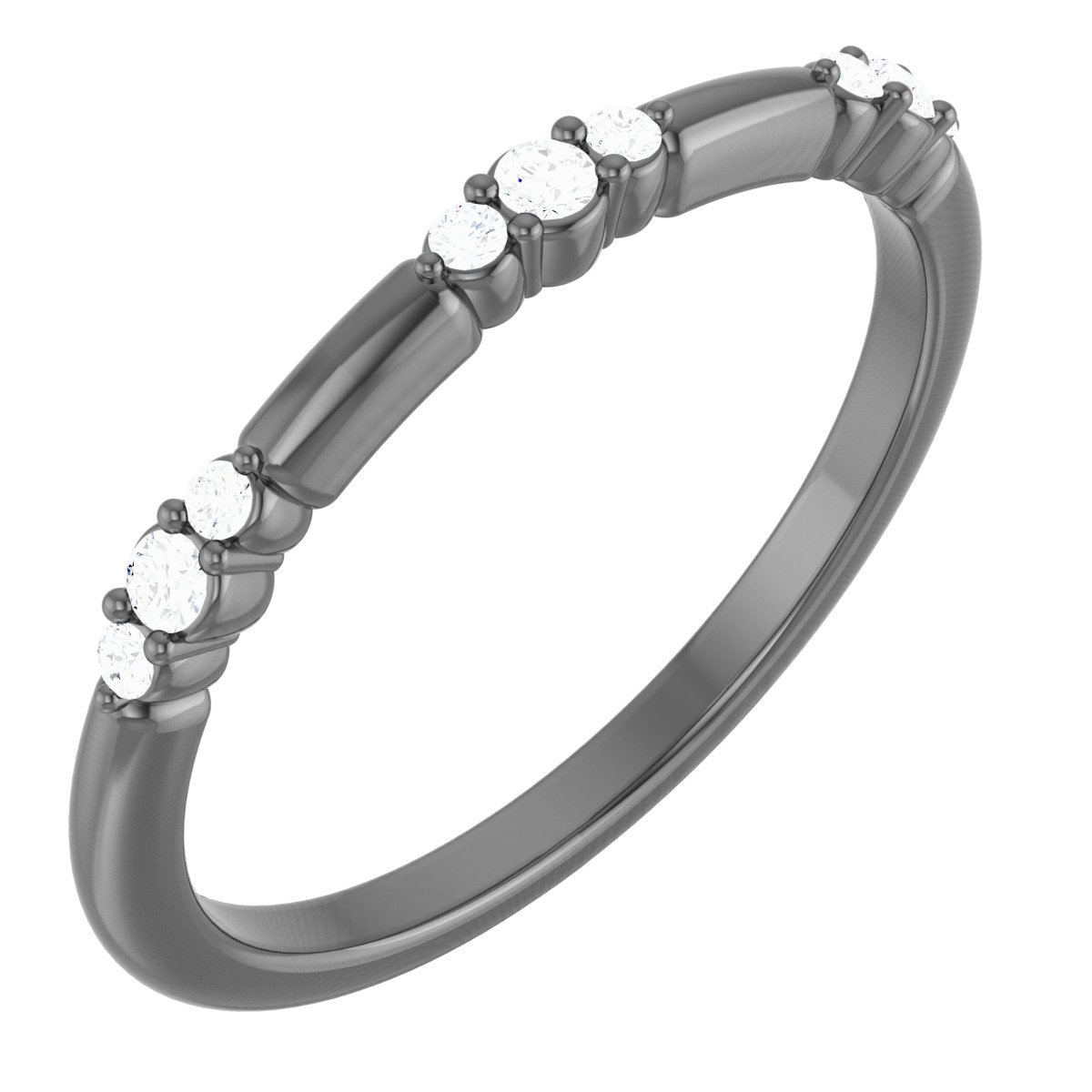 None / Unset / 14K White / Polished / Stackable Ring Mounting