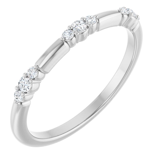14K White 1/10 CTW Natural Diamond Stackable Ring