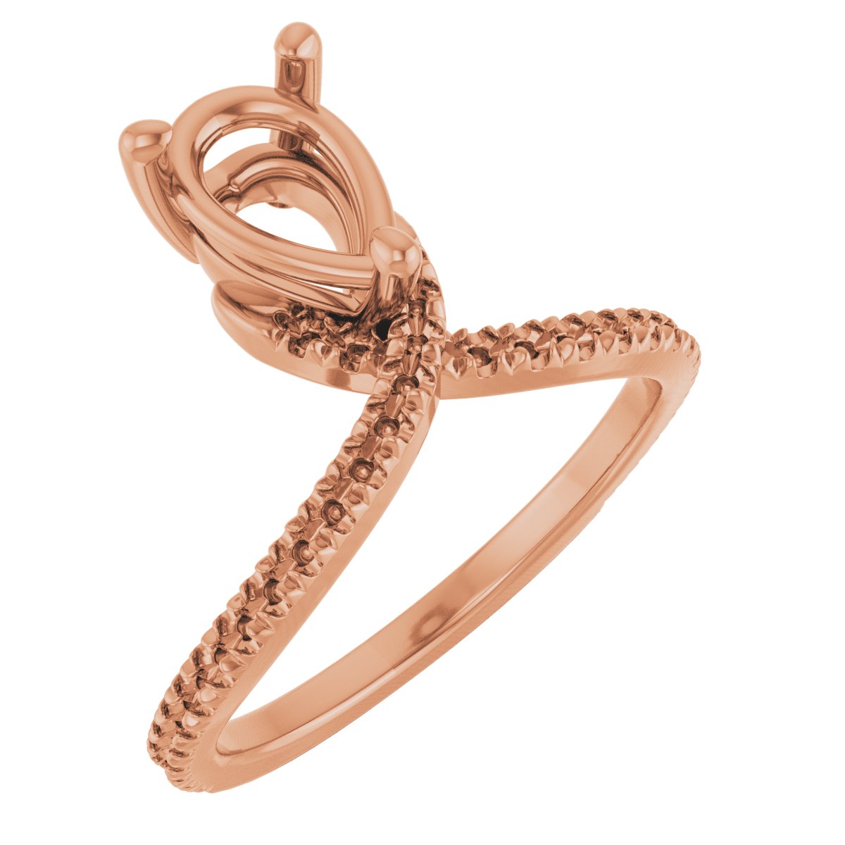 French-Set Accented Asymmetrical Engagement Ring or Band