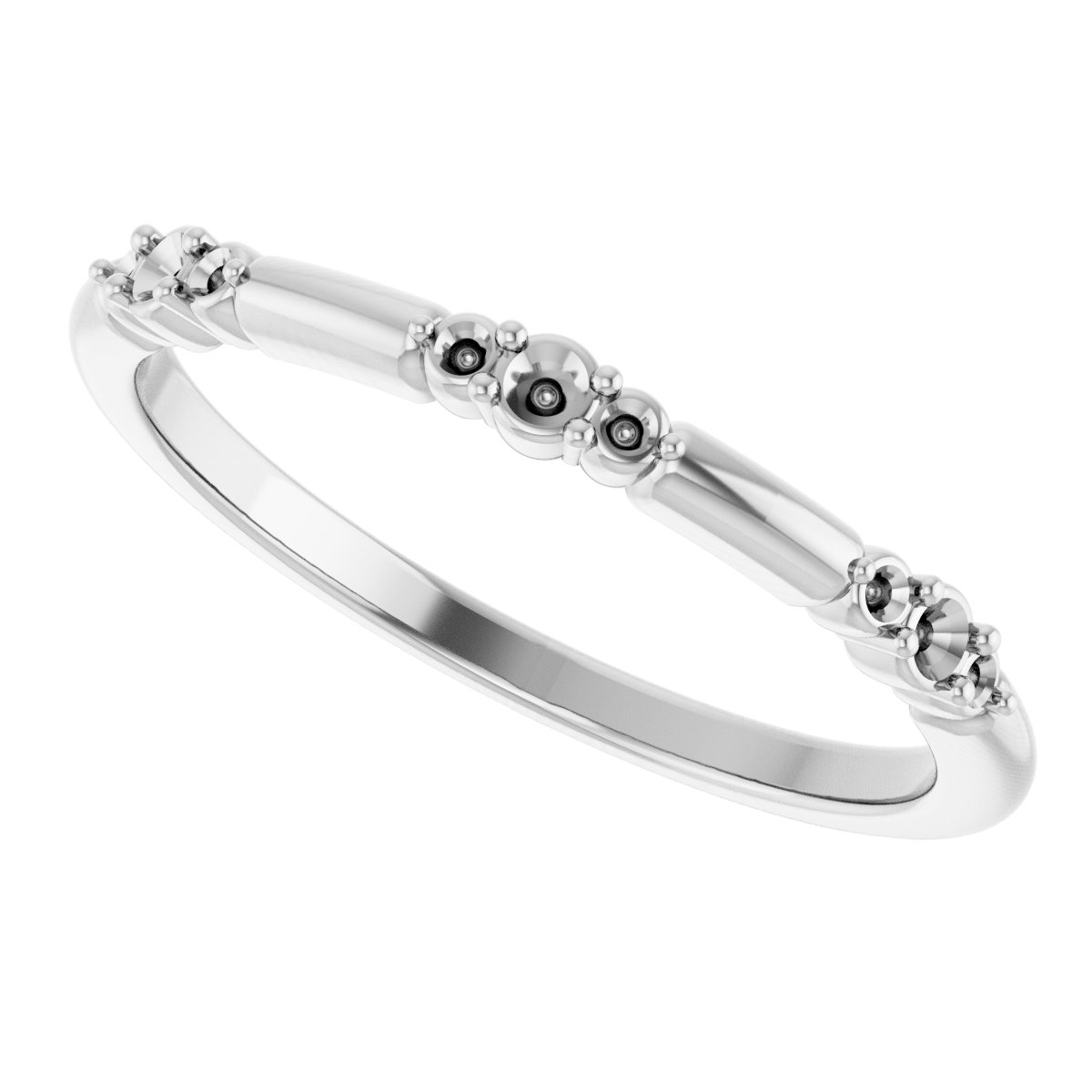 14K White 1/8 CTW  Natural Diamond Stackable Ring