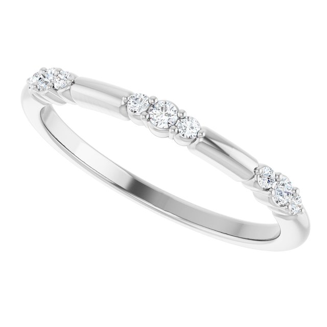 14K White 1/10 CTW Natural Diamond Stackable Ring