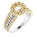 14K White/Yellow 6.5 mm Round 1/2 CTW Natural Diamond Semi-Set Engagment Ring