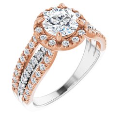French-set Halo-Style Engagement Ring or Band