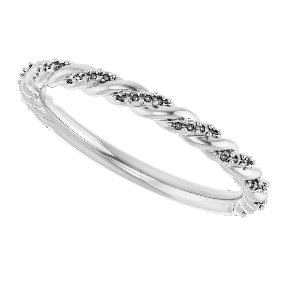 14K White 1/10 CTW Diamond Pavé Twisted Anniversary Band