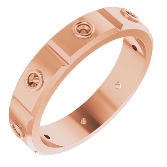 Bezel-Set Beveled-Edge Geometric Band