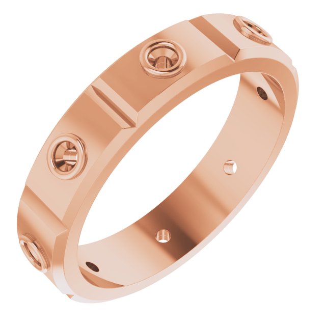 Bezel-Set Beveled-Edge Geometric Band