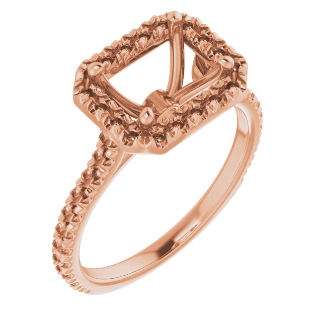French-Set Halo-Style Engagement Ring or Band