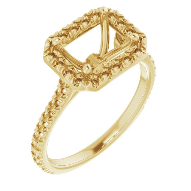 French-Set Halo-Style Engagement Ring or Band