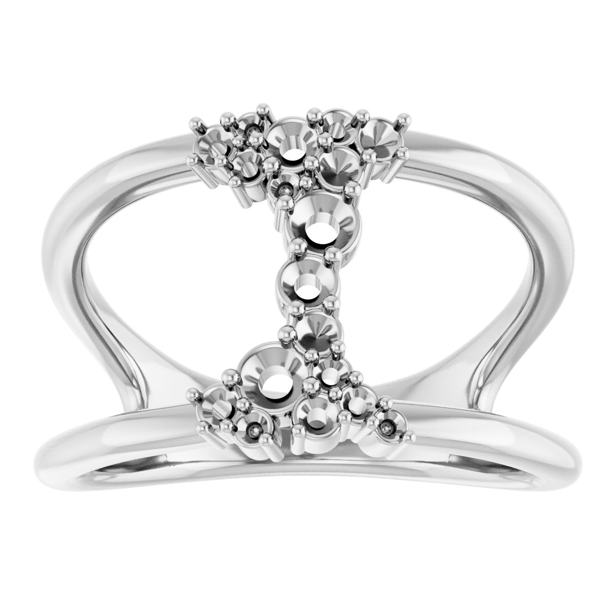 14K White 3/8 CTW Natural Diamond Negative Space Ring