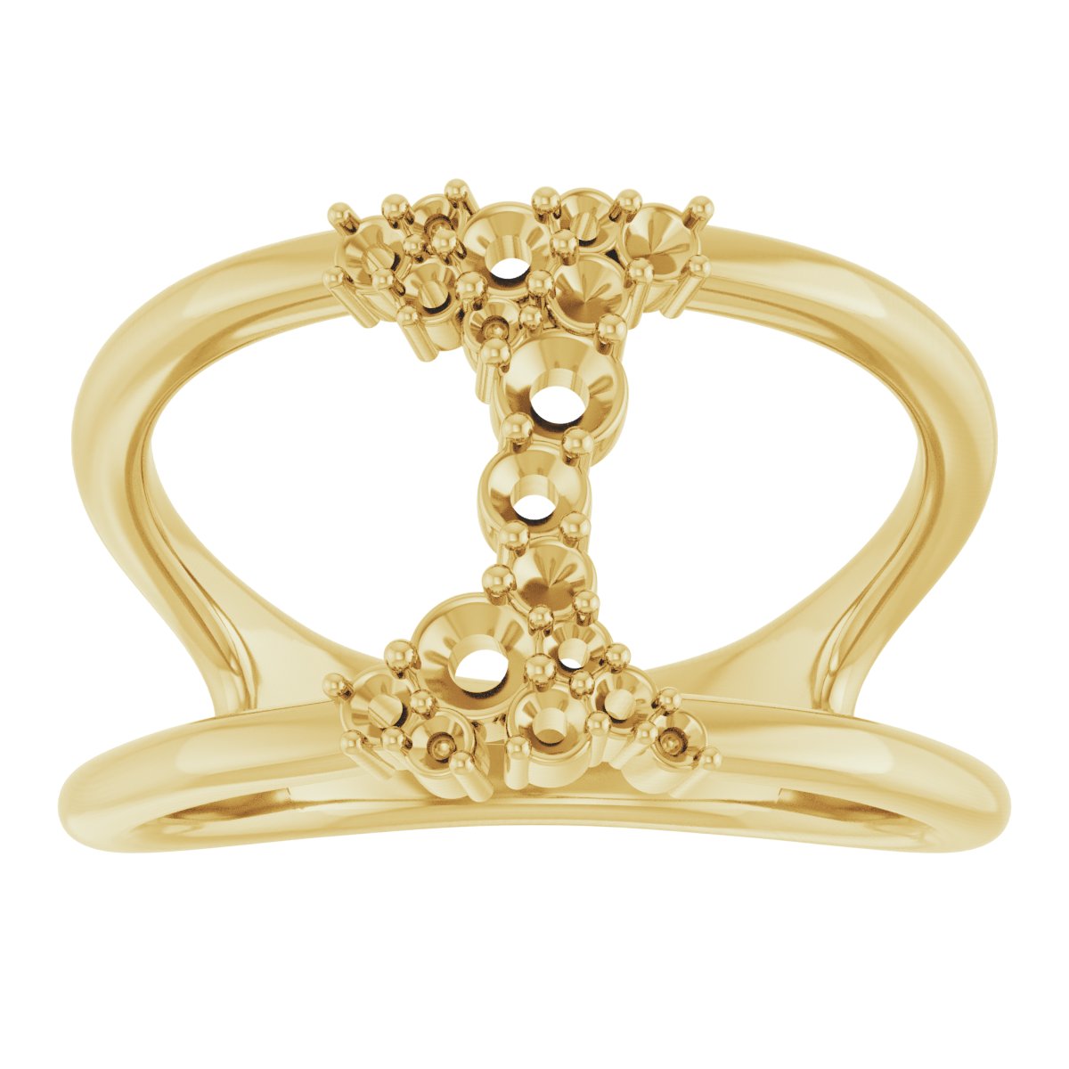 14K Yellow 3/8 CTW Natural Diamond Negative Space Ring