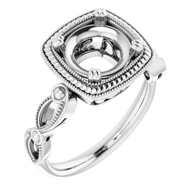 Rope & Milgrain Solitaire Ring