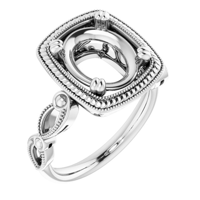 Rope & Milgrain Solitaire Ring