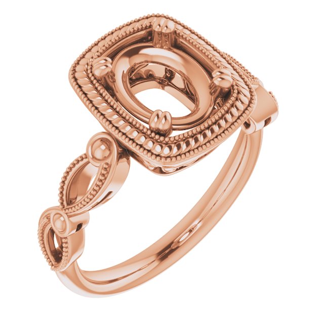 Rope & Milgrain Solitaire Ring