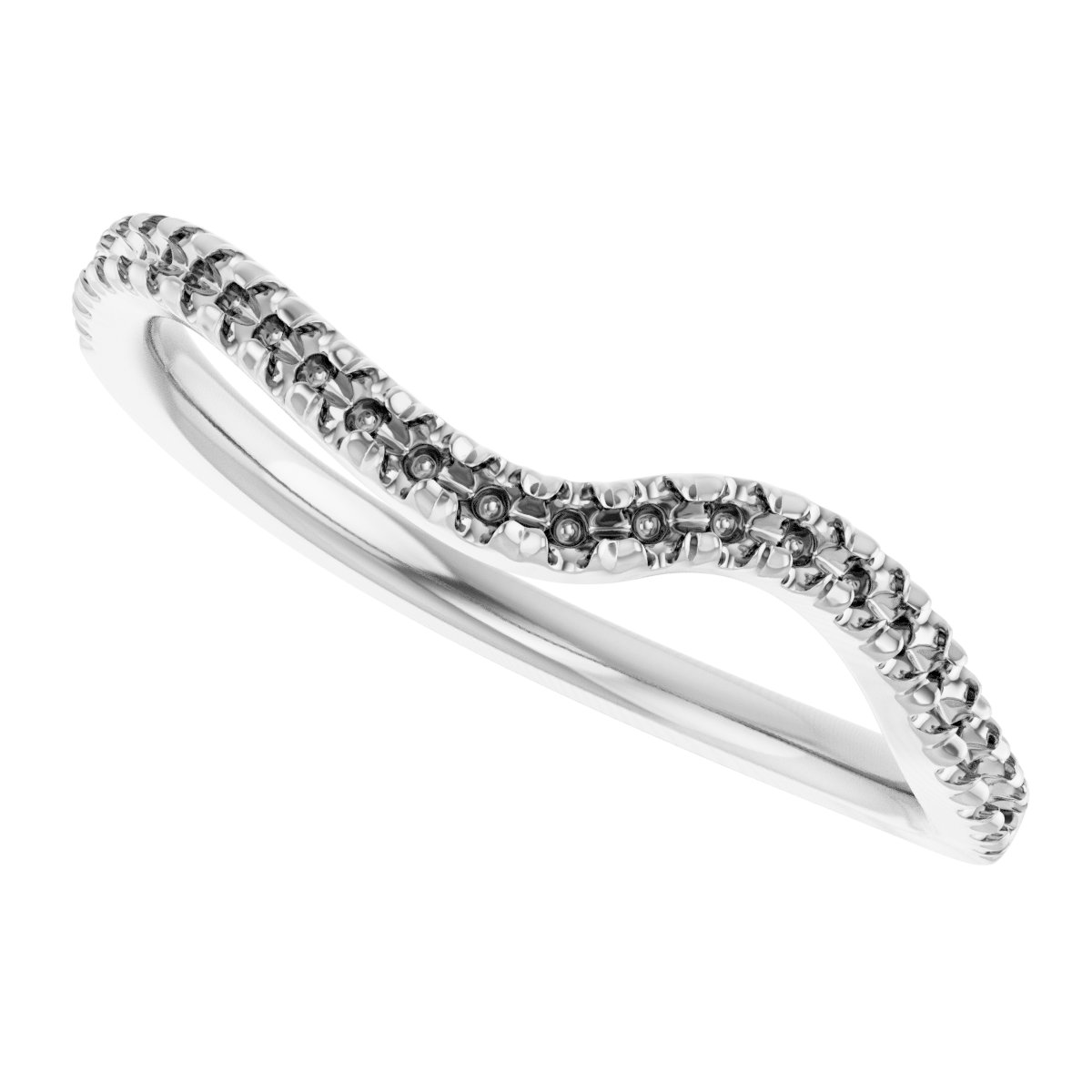 14K White 1/5 CTW Diamond French-Set Matching Band 