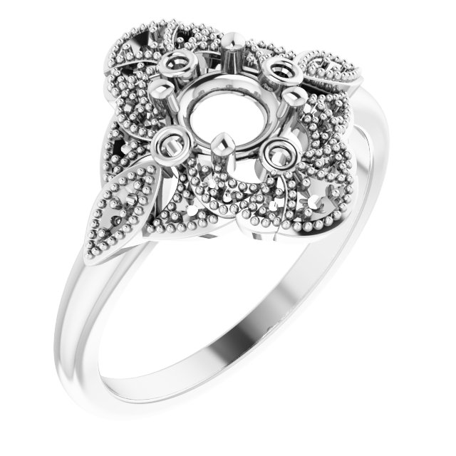 Accented Vintage-Inspired Engagement Ring or Band