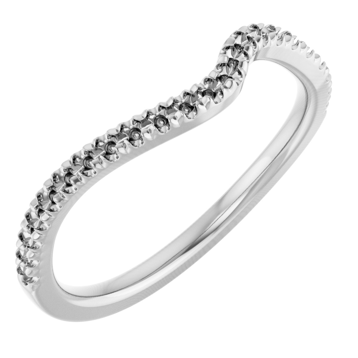 14K White 1/5 CTW Diamond French-Set Matching Band