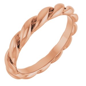 14K Rose 2.8 mm Twisted Band Size 5.5
