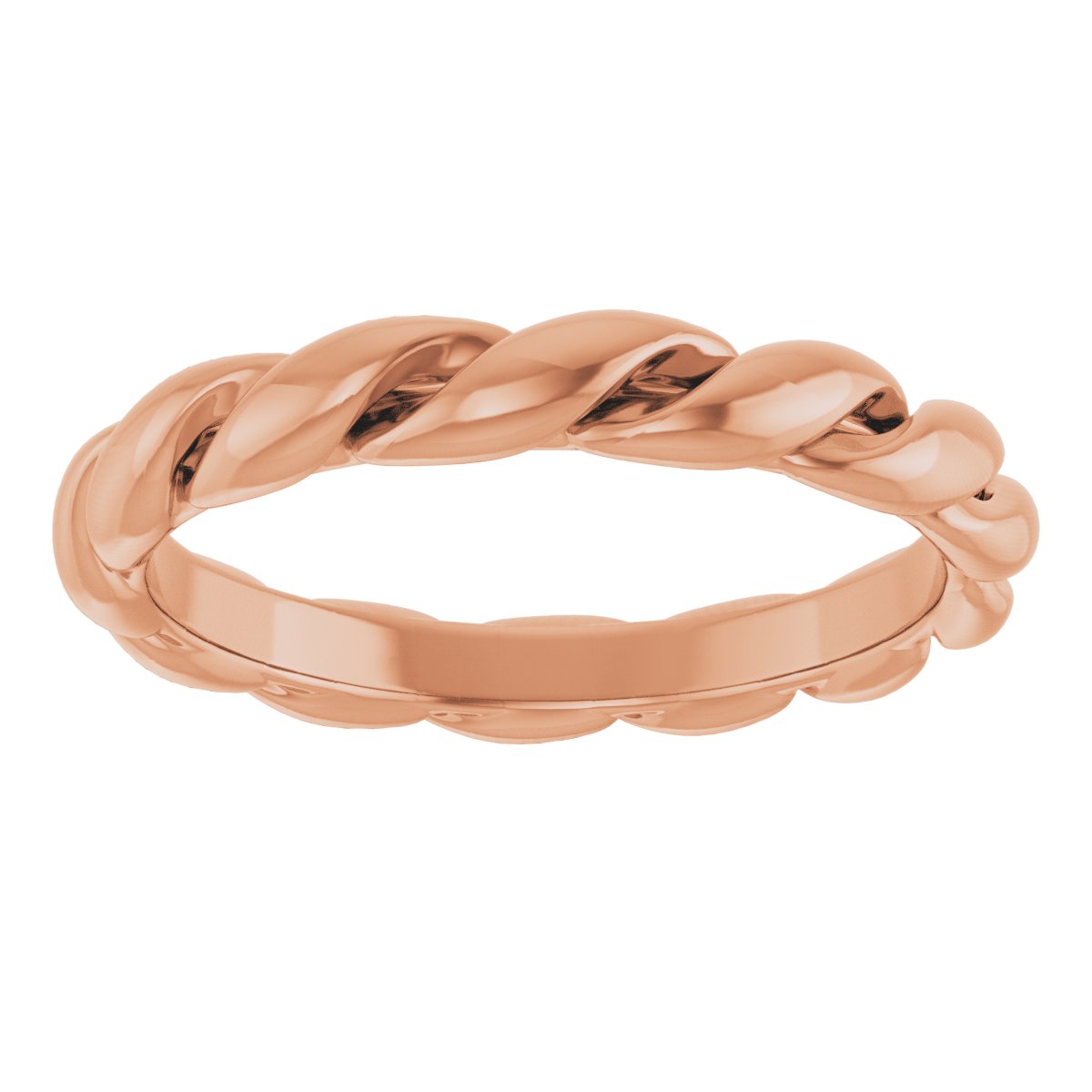 14K Rose 3 mm Twisted Band Size 5.5