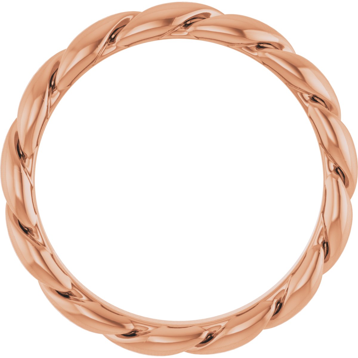 14K Rose 3 mm Twisted Band Size 5.5