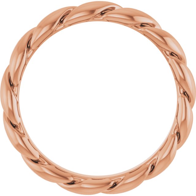 14K Rose 3 mm Twisted Band Size 5.5