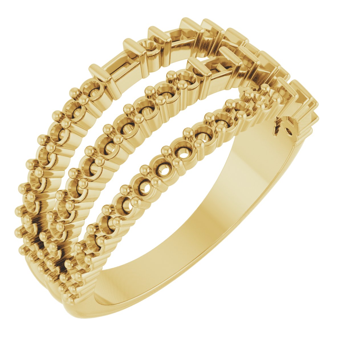 14K Yellow 7/8 CTW Natural Diamond Stacked Ring