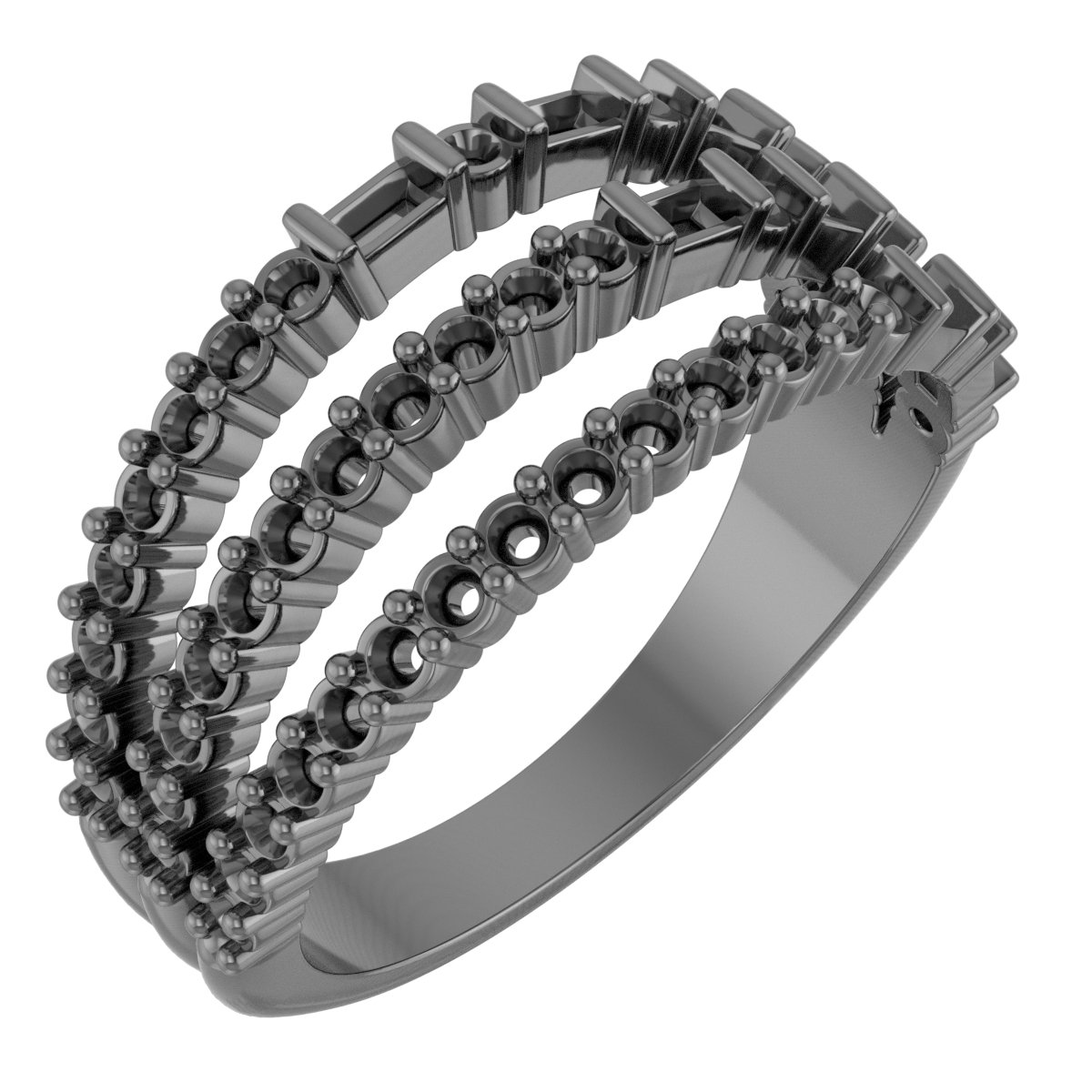 124060 / Neosadený / Continuum Sterling Silver / Polished / Stacked Ring Mounting