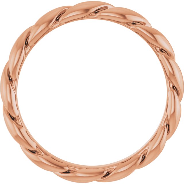 14K Rose 3 mm Twisted Band Size 6.5