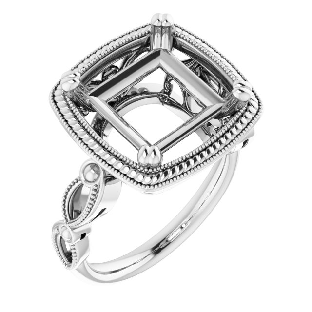 Rope & Milgrain Solitaire Ring