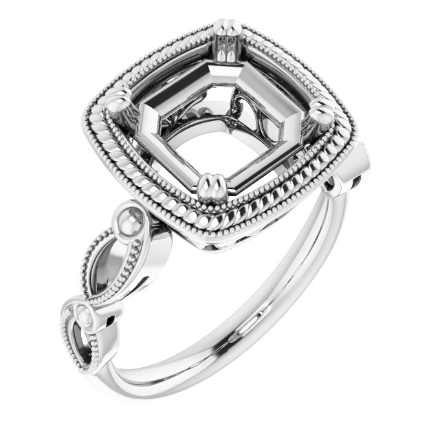 Rope & Milgrain Solitaire Ring