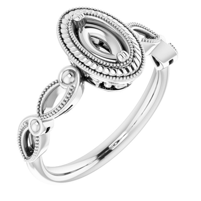 Rope & Milgrain Solitaire Ring